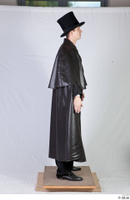  Photos Man in Historical formal suit 5 19th century a poses historical clothing leather cloak whole body 0007.jpg